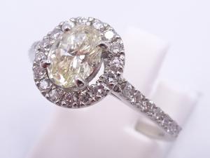 Pt900 ダイヤ 0.575ct/0.342ct リング 3.9g